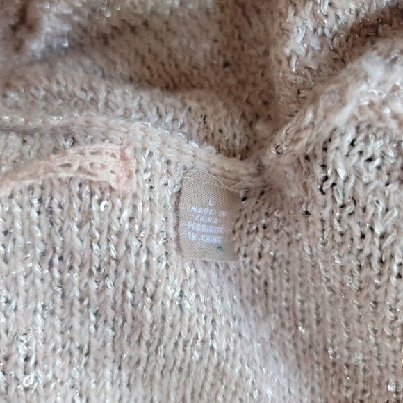 Knitted and Knotted Blush Shimmery Open Cardigan - Picture 8 of 8